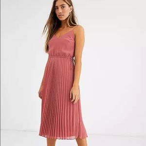 ASOS pleated cami midi dress with drawstring